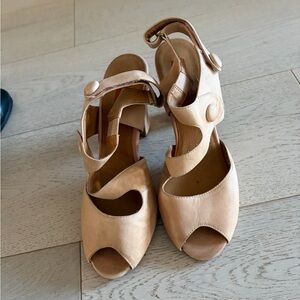 Miz Mooz Beige Strappy Heels